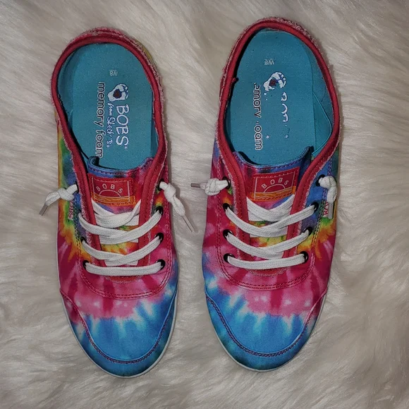 BOBS from Skechers Pink and Blue Tie-Dye Sneakers - Picture 7 of 11